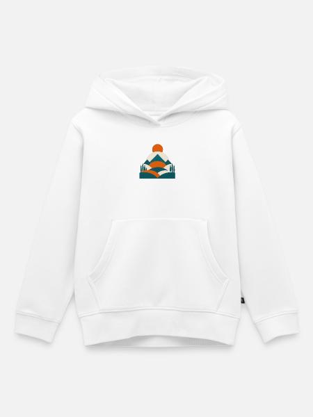 Minimalistisches Geo Landschafts Design - Kinder Premium Organic Hoodie - Weiß