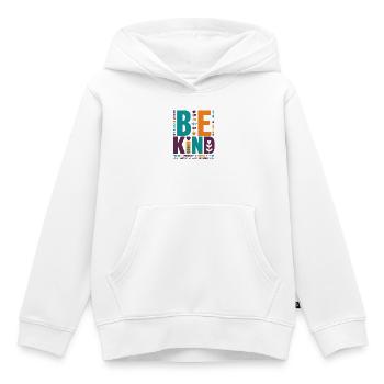 Be Kind – Colorful Typography Statement Word Stack - Kids Premium Organic Hoodie - white - Front - AI Model Kid Female (0cm)