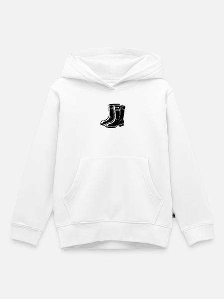 Gummistiefel - Kinder Premium Organic Hoodie - Weiß
