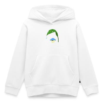 Blue Mushroom - Kids Premium Organic Hoodie - white - Front - AI Model Kid Female (0cm)