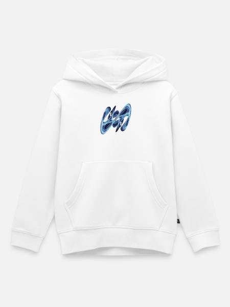 Blaues Leuchten - Kinder Premium Organic Hoodie - Weiß