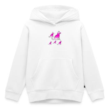 canine - Kids Premium Organic Hoodie - white - Front - AI Model Kid Female (0cm)