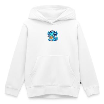 Kawaii Axolotl mit Kopfhörern und Ramen Gaming - Kinder Premium Organic Hoodie - Weiß - Vorne - AI Model Kid Female (0cm)