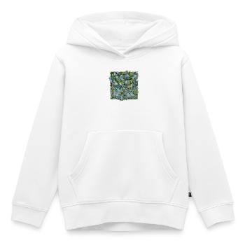 Blaue Hortensien – Moderne Blumenillustration - Kinder Premium Organic Hoodie - Weiß - Vorne - AI Model Kid Female (0cm)