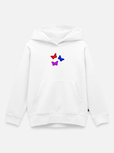Schmetterlinge - Kinder Premium Organic Hoodie - Weiß