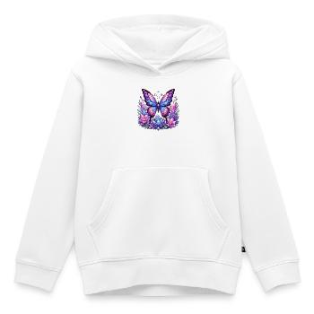 Kristallschmetterling Blütenpracht - Kinder Premium Organic Hoodie - Weiß - Vorne - AI Model Kid Female (0cm)