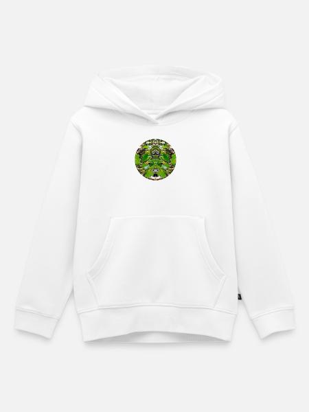 Natur Mandala Blattwerk  - Kinder Premium Organic Hoodie - Weiß