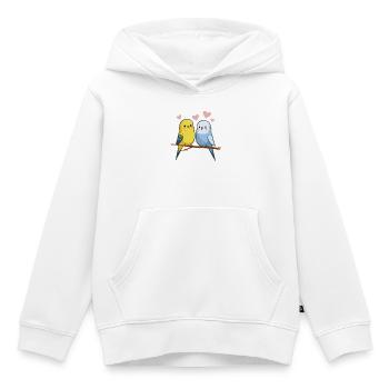 Budgies - Sweat Premium à capuche enfant bio - blanc - Devant - AI Model Kid Female (0cm)