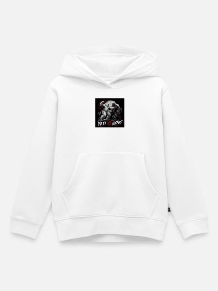 Yeti gegen Bigfoot - Kinder Premium Organic Hoodie - Weiß