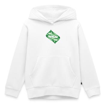 Dynamische Spur - Grün - Chaos Kunst - Kinder Premium Organic Hoodie - Weiß - Vorne - AI Model Kid Female (0cm)
