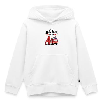 Feuerwehr Geburtstag 4 Jahr Shirt Ich bin 4 - Kinder Premium Organic Hoodie - Weiß - Vorne - AI Model Kid Female (0cm)