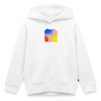 Abstraktes Farbfluss Kunstwerk - Kinder Premium Organic Hoodie - Weiß - Vorne - AI Model Kid Female (0cm)