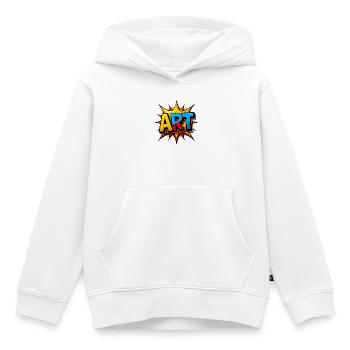 Pop Art "ART" – Knalliges Kunst Typografie Design - Kinder Premium Organic Hoodie - Weiß - Vorne - AI Model Kid Female (0cm)