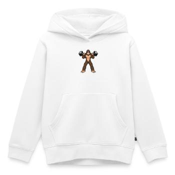 Sasquatch schwere Hanteln - Kinder Premium Organic Hoodie - Weiß - Vorne - AI Model Kid Female (0cm)
