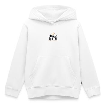 Ligne minimaliste Golden Crown - Sweat Premium à capuche enfant bio - blanc - Devant - AI Model Kid Female (0cm)