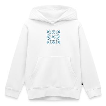 Verschnörkelter "ART" Schriftzug – Kreativ Design - Kinder Premium Organic Hoodie - Weiß - Vorne - AI Model Kid Female (0cm)