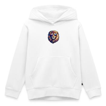 Neon-Löwe mit Sonnenbrille - Kinder Premium Organic Hoodie - Weiß - Vorne - AI Model Kid Female (0cm)