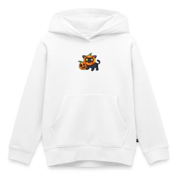 Süße Halloween Katze Kürbis - Kinder Premium Organic Hoodie - Weiß - Vorne - AI Model Kid Female (0cm)