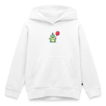 Party Frog with Balloon - Kids Premium Organic Hoodie - white - Front - AI Model Kid Female (0cm)