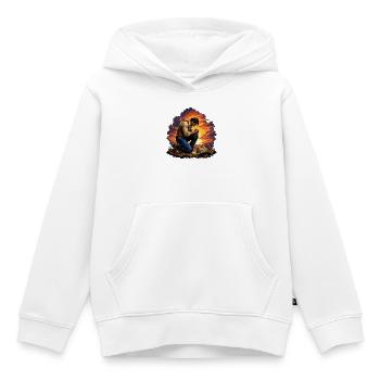 Knieender Cowboy im Sonnenuntergang - Kinder Premium Organic Hoodie - Weiß - Vorne - AI Model Kid Female (0cm)