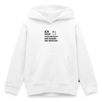 ICH HASSE MORGENMENSCHEN UND MORGEN UND MENSCHEN - Kinder Premium Organic Hoodie - Weiß - Vorne - AI Model Kid Female (0cm)