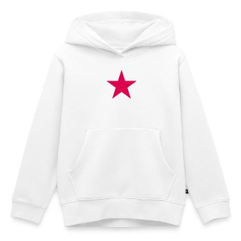 Neon Pink Star - Kids Premium Organic Hoodie - white - Front - AI Model Kid Female (0cm)