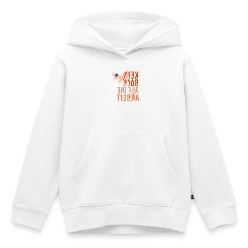 Lustige Spiegelschrift "Kein Bock auf die Arbeit" - Kinder Premium Organic Hoodie - Weiß - Vorne - AI Model Kid Female (0cm)