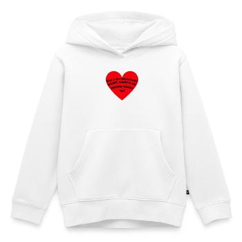 WER I D DEMOKRATIE SCHLÄFT, WACHT IN DIKTATUR AUF - Kinder Premium Organic Hoodie - Weiß - Vorne - AI Model Kid Female (0cm)