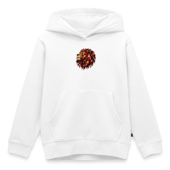Geometrischer Feuerlöwe - Kinder Premium Organic Hoodie - Weiß - Vorne - AI Model Kid Female (0cm)