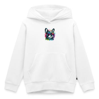 Süßer Frenchie-Hund - Kinder Premium Organic Hoodie - Weiß - Vorne - AI Model Kid Female (0cm)