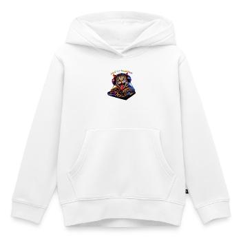 DropWild Milo the the cat DJ - Kinder Premium Organic Hoodie - Weiß - Vorne - AI Model Kid Female (0cm)