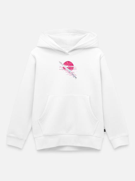 Flöte Grafik Vaporwave - Kinder Premium Organic Hoodie - Weiß