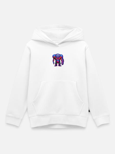 Lebendiges Regenbogenmonster - Kinder Premium Organic Hoodie - Weiß