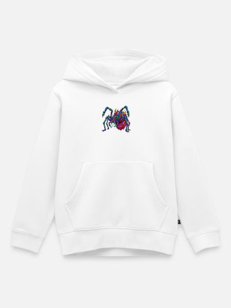 Neon Arachnid Rampage - Kinder Premium Organic Hoodie - Weiß