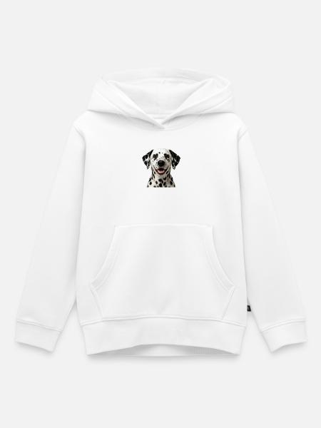 Dalmatiner-Frontporträt - Kinder Premium Organic Hoodie - Weiß
