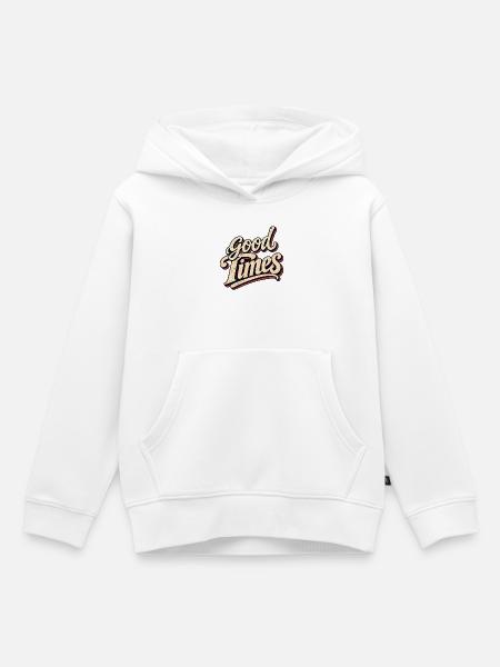 Good Times Retro Script - Kinder Premium Organic Hoodie - Weiß