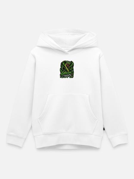 Green Cobra – Neon Kobra - Kinder Premium Organic Hoodie - Weiß