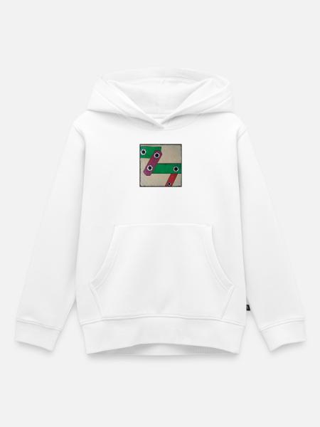 Geometrische Farbbande Popkunst - Kinder Premium Organic Hoodie - Weiß