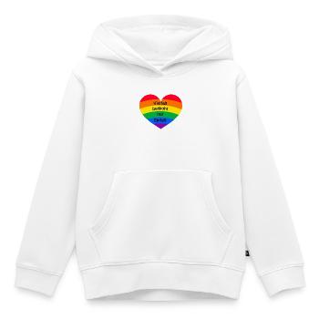 VIELFALT BEDROHT NUR EINFALT, FÜR EINE BUNTE WELT - Kinder Premium Organic Hoodie - Weiß - Vorne - AI Model Kid Female (0cm)