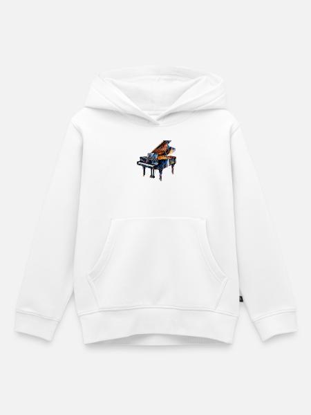 Wasserfarben Piano Impression - Kinder Premium Organic Hoodie - Weiß