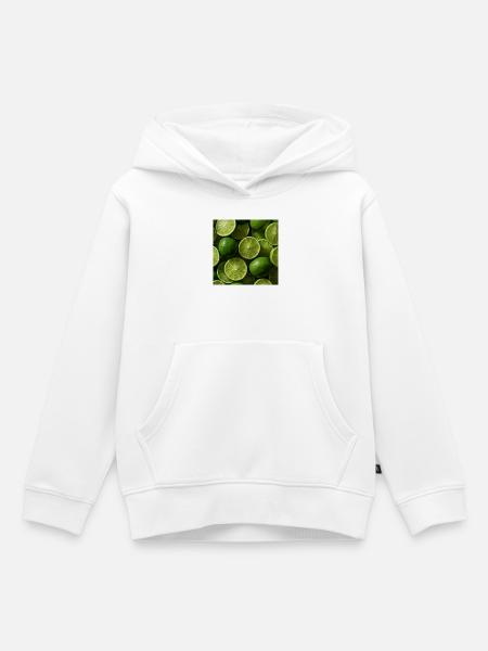 Grüne Limes im Freskomuster - Kinder Premium Organic Hoodie - Weiß