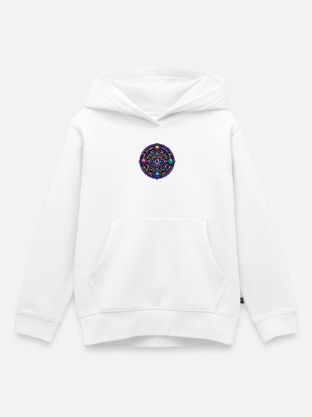 Allsehendes Kosmisches Auge - Kinder Premium Organic Hoodie - Weiß