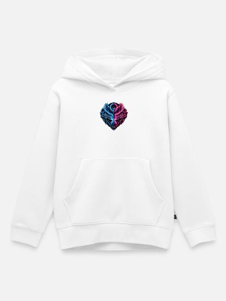 Neon Phönix Geometrie - Kinder Premium Organic Hoodie - Weiß