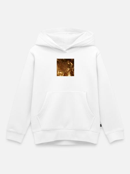 Metallische flüssige Goldtextur - Kinder Premium Organic Hoodie - Weiß