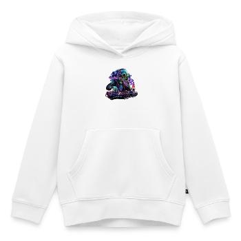 Kosmischer Alien DJ - Kinder Premium Organic Hoodie - Weiß - Vorne - AI Model Kid Female (0cm)