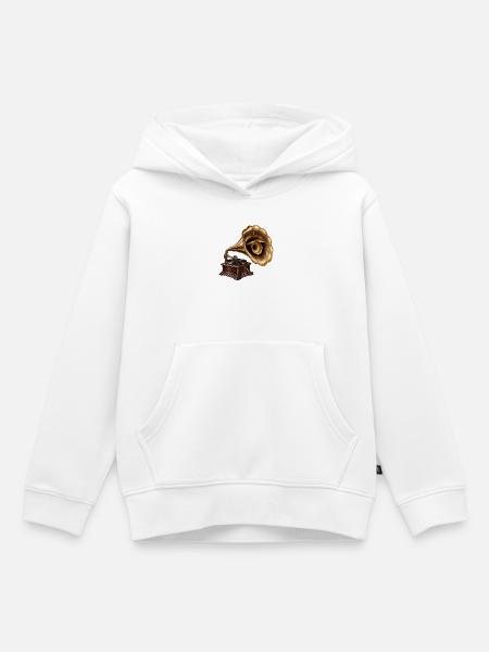 Antikes Grammophon - Kinder Premium Organic Hoodie - Weiß