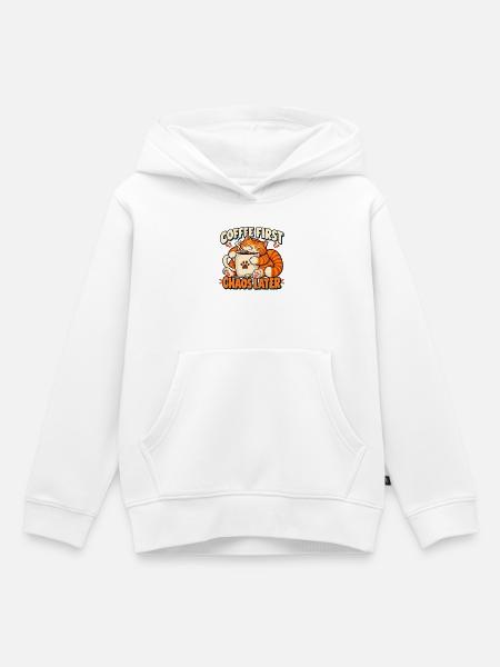 Kaffee - Kinder Premium Organic Hoodie - Weiß