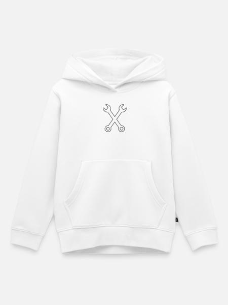 Schraubenschlüssel - Kinder Premium Organic Hoodie - Weiß