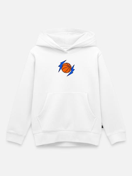Basketball Lightning - Kinder Premium Organic Hoodie - Weiß