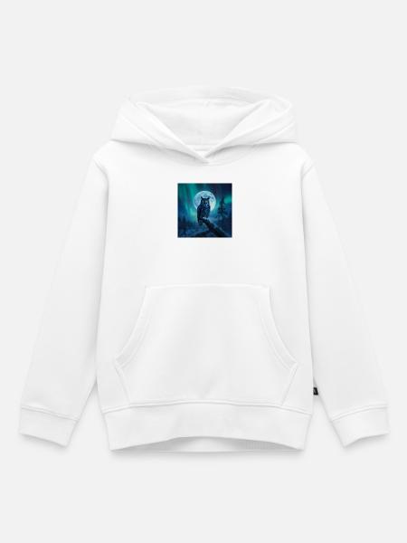 Horneule – Nordlichter - Kinder Premium Organic Hoodie - Weiß